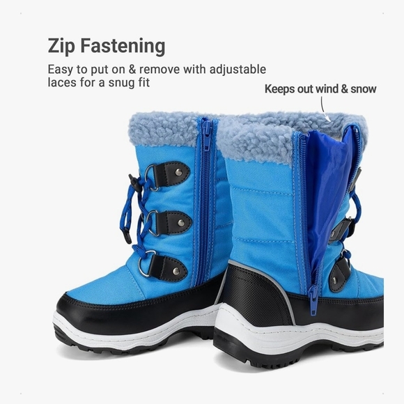 Dream Pairs Kids Blue and Black Boots - Picture 2 of 6